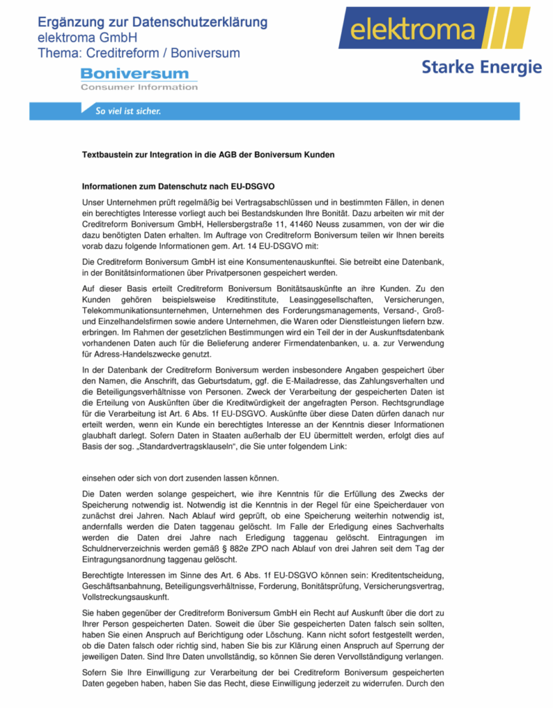 DatenschutzCreditreform - Photovoltaik Hameln